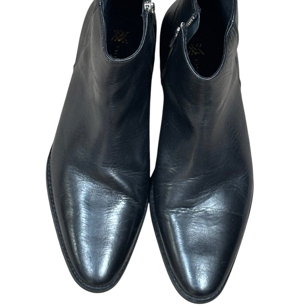 River Island Two zip up Men boot in black Leather Size 9 UK, 10 USA